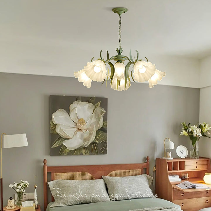 YORI Glass Elegant Flower Chandelier