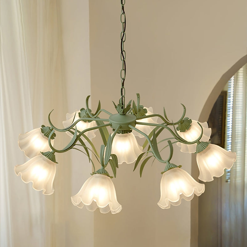 YORI Glass Elegant Flower Chandelier