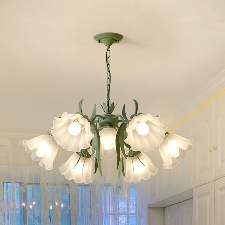 YORI Glass Elegant Flower Chandelier