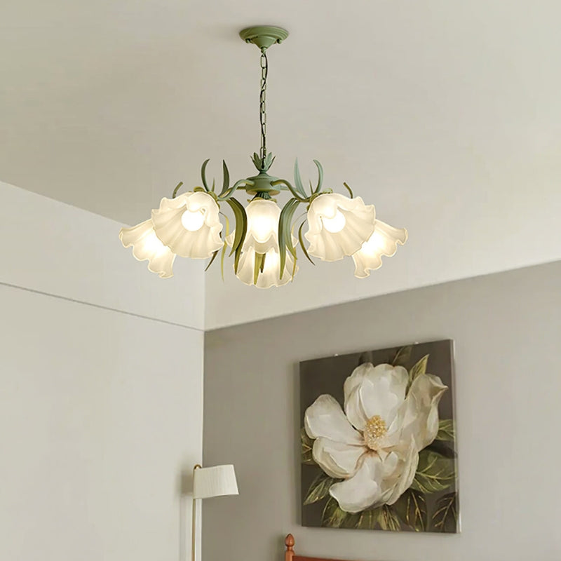 YORI Glass Elegant Flower Chandelier