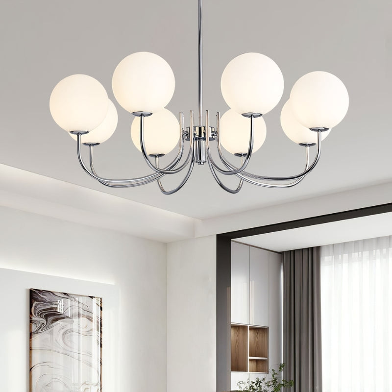 ZERAH Glass Curvy Frame Chandelier