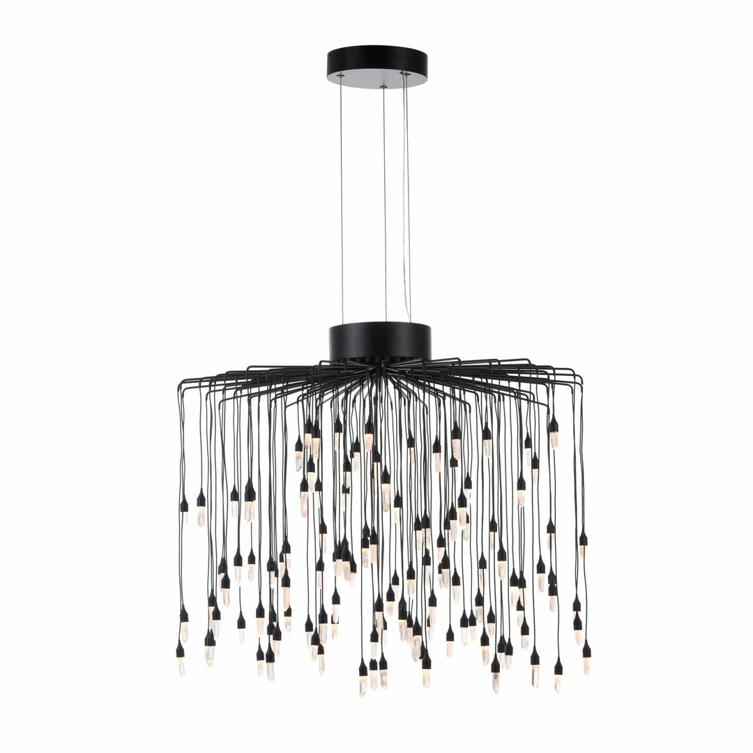 BLACK Rock Crystal Chandelier Modern