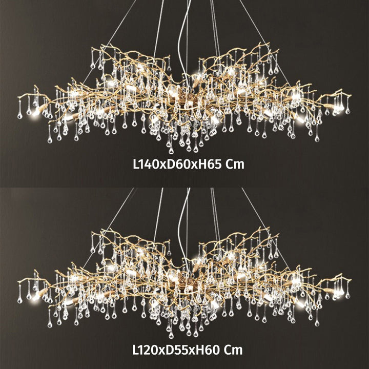 Custom Order Brass and Black Crystal Chandelier