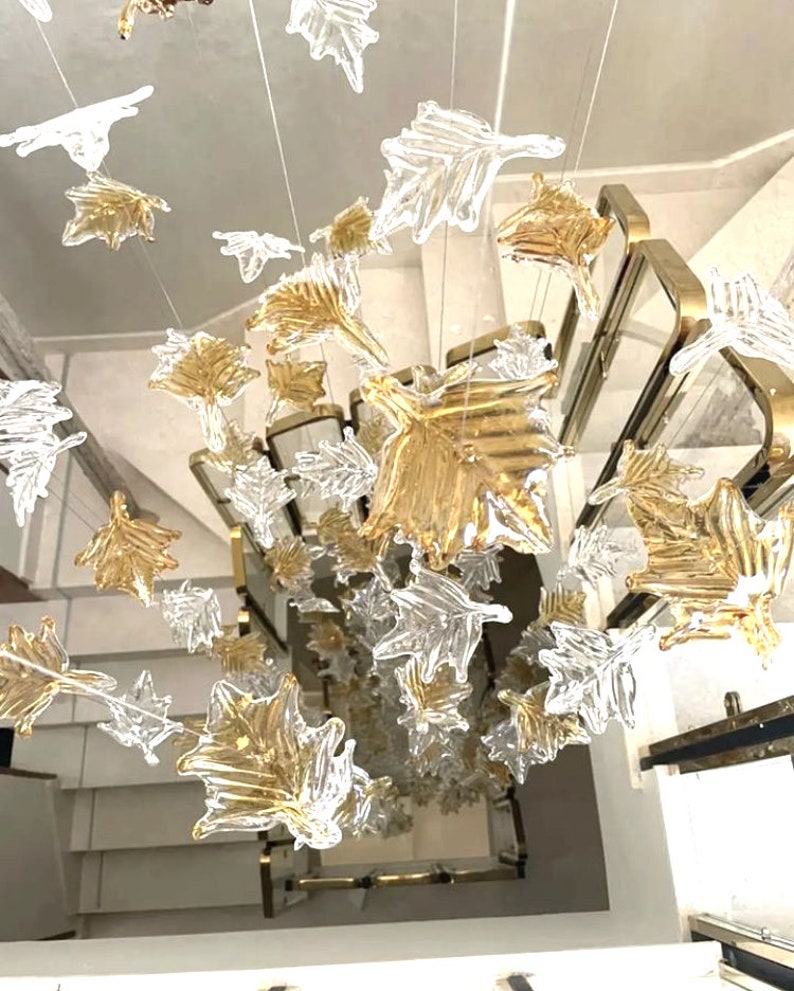 LEAF Glass Custom Chandelier Modern