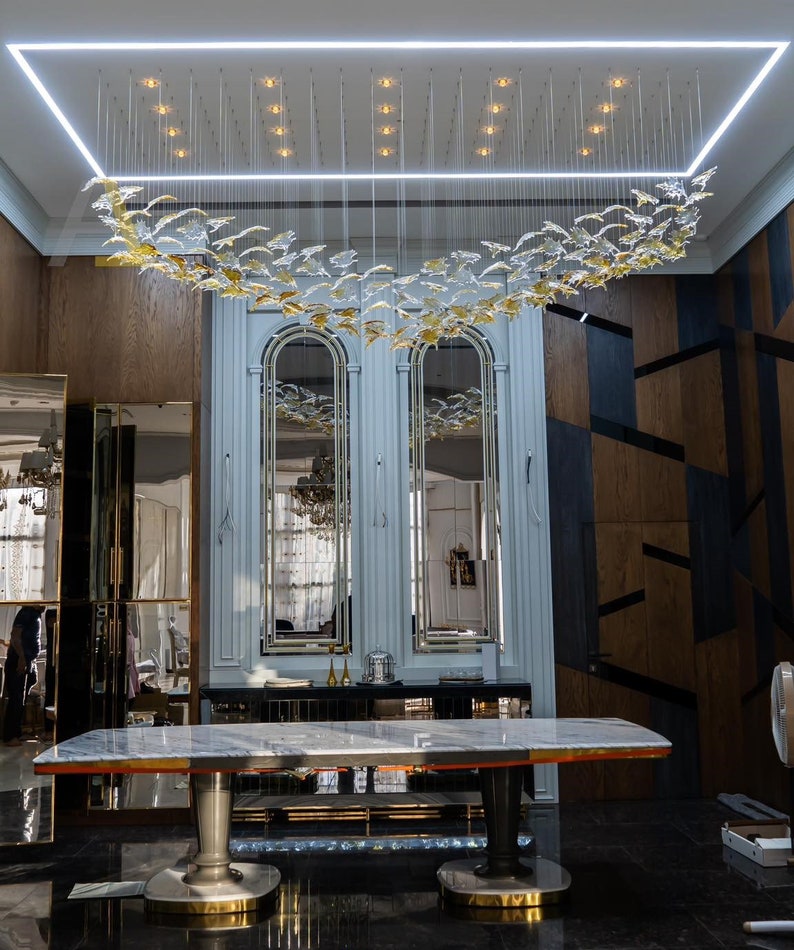 LEAF Glass Custom Chandelier Modern