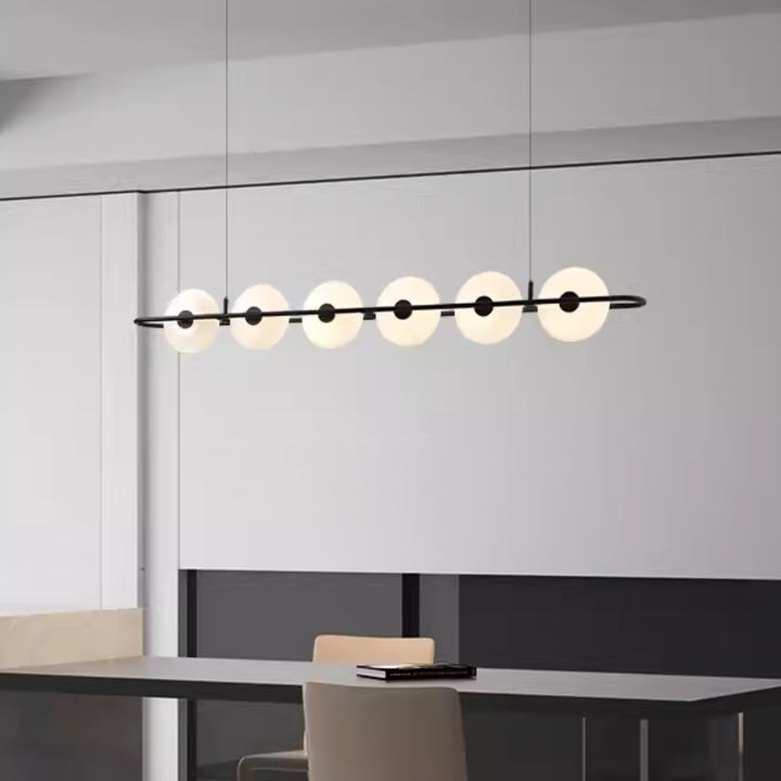 Modern White and Black Linear Chandelier