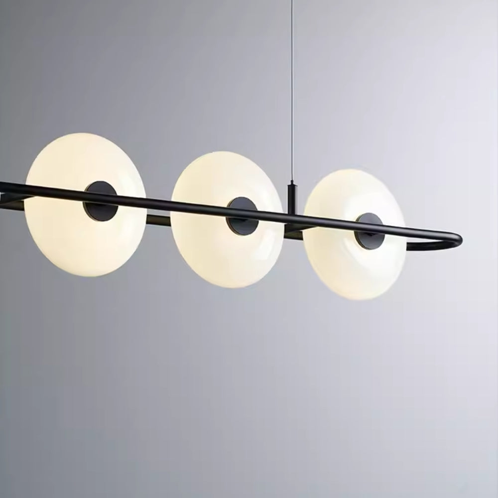 Modern White and Black Linear Chandelier