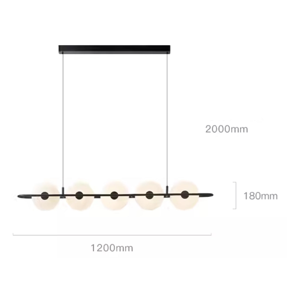 Modern White and Black Linear Chandelier