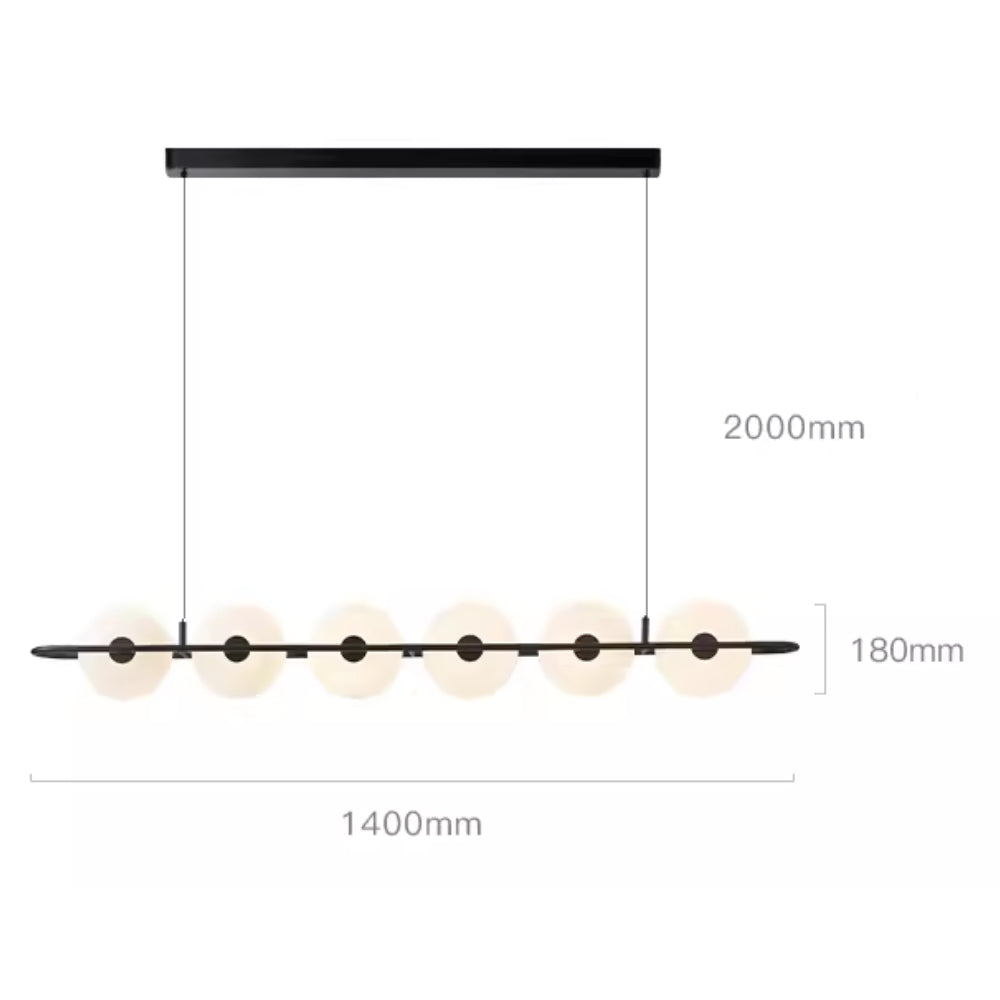 Modern White and Black Linear Chandelier