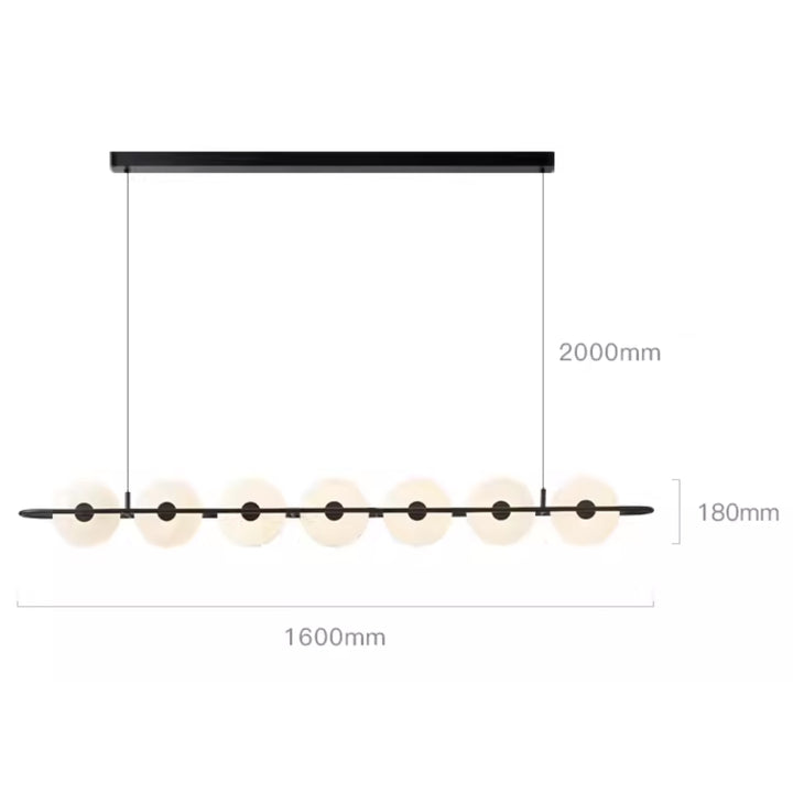 Modern White and Black Linear Chandelier