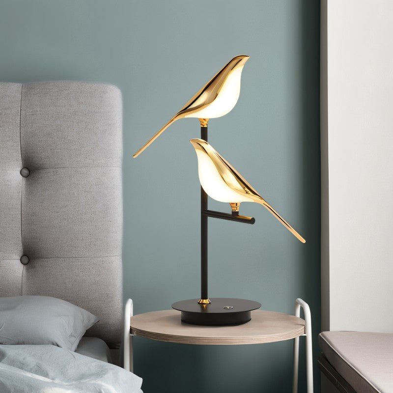 HAPPY BIRD Black And Gold Table Lamp