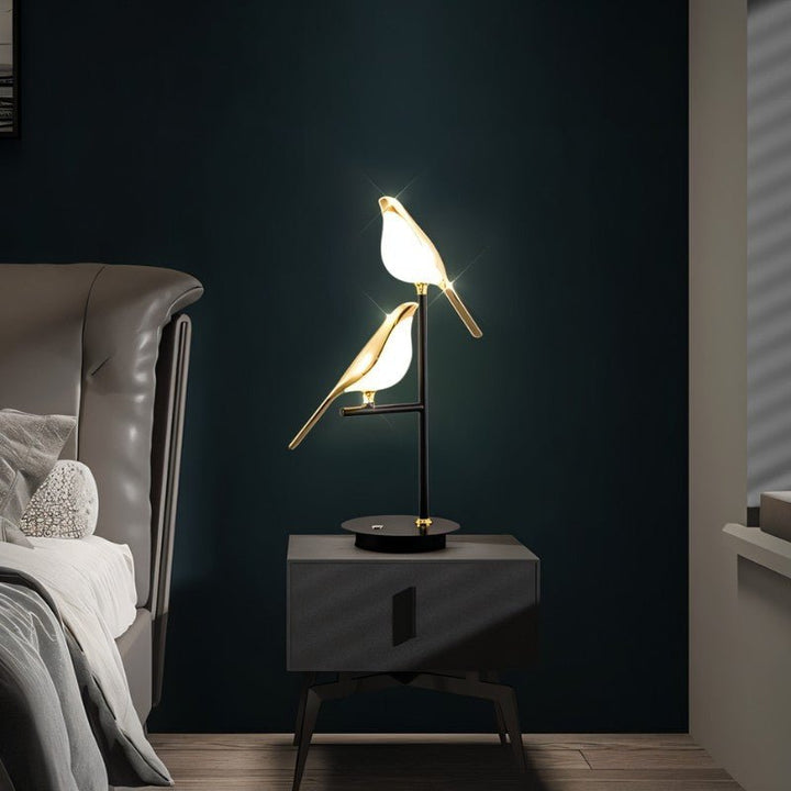 HAPPY BIRD Black And Gold Table Lamp