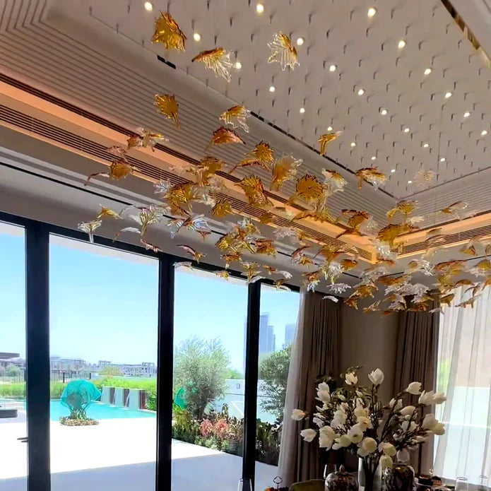 LEAF Glass Custom Chandelier Modern