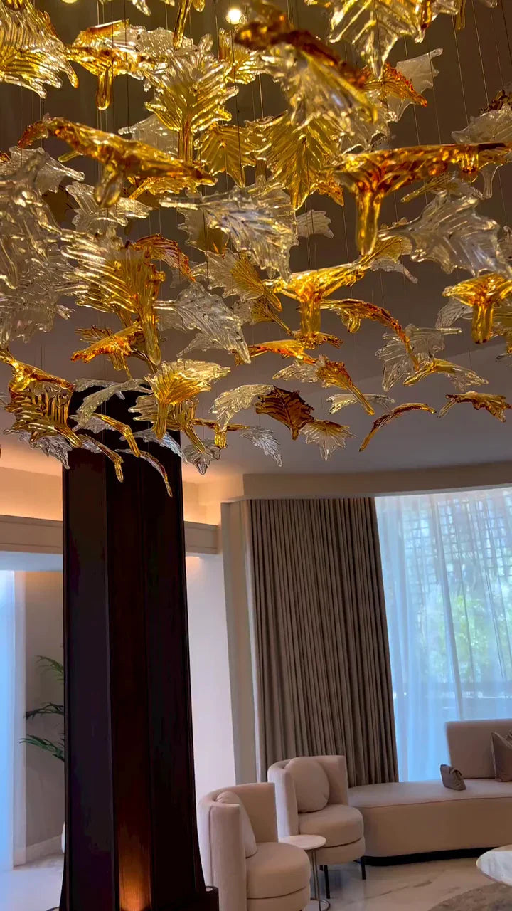 LEAF Glass Custom Chandelier Modern