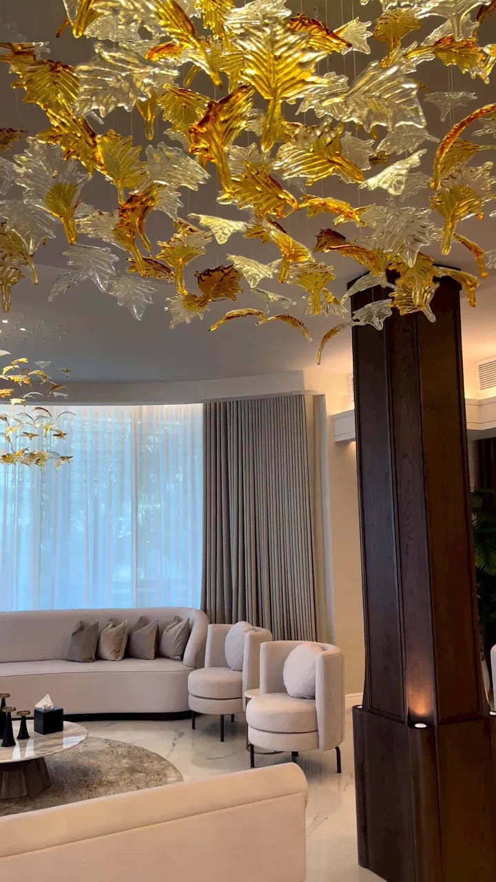 LEAF Glass Custom Chandelier Modern