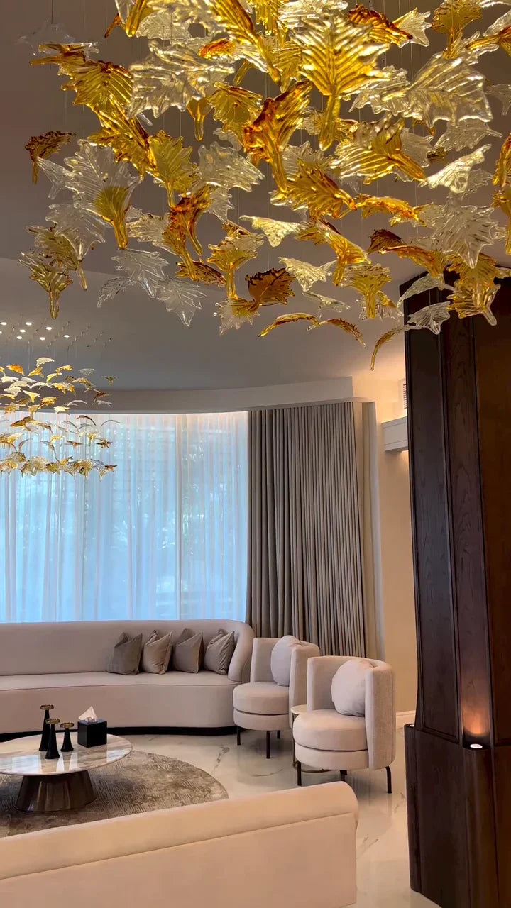 LEAF Glass Custom Chandelier Modern