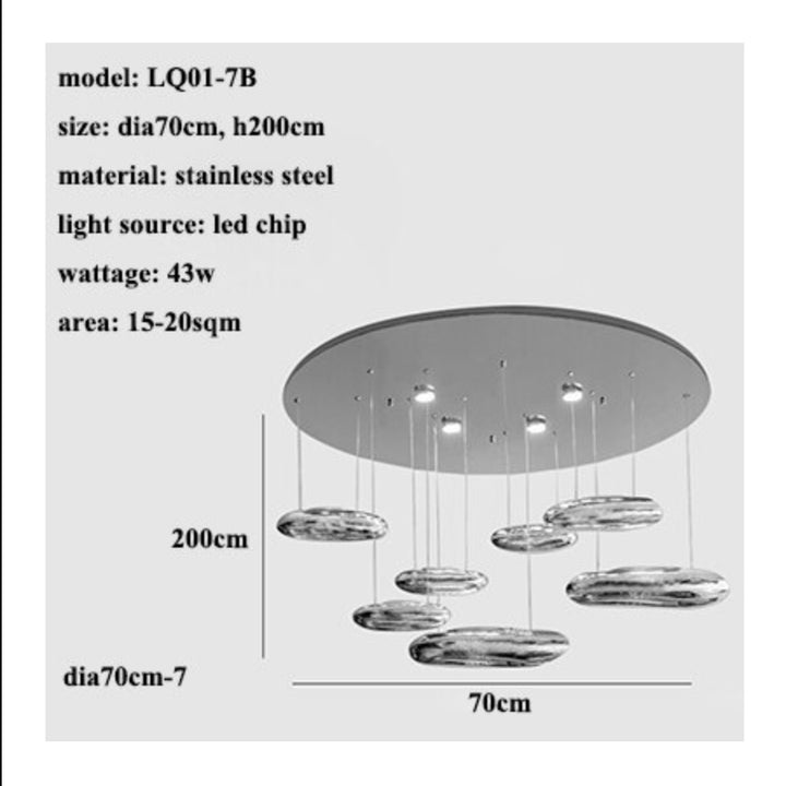 Best new CADENZA Modern Chrome Home Decor Pendant Light P5368