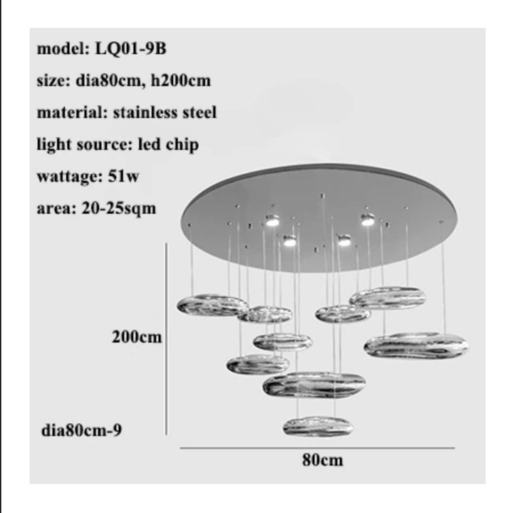Best new CADENZA Modern Chrome Home Decor Pendant Light P5368