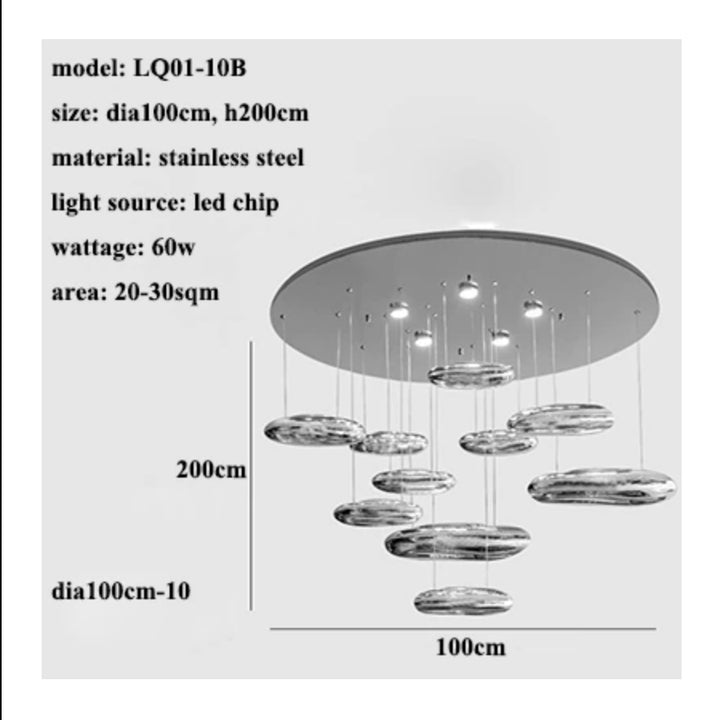 Best new CADENZA Modern Chrome Home Decor Pendant Light P5368