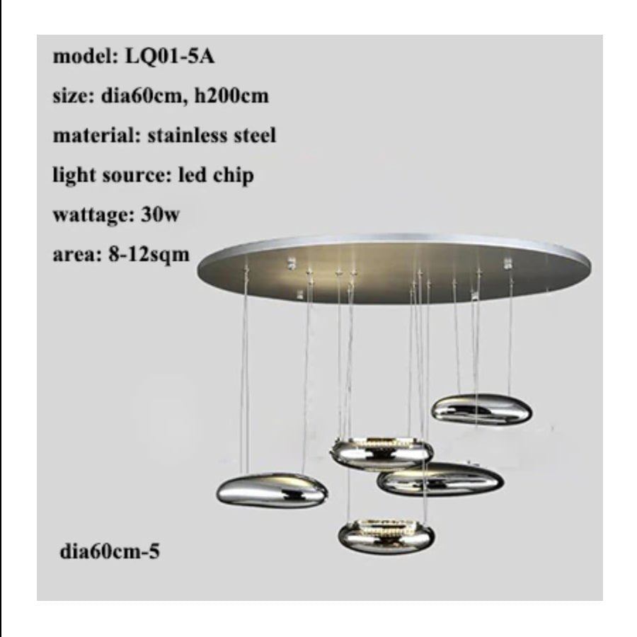 Best new CADENZA Modern Chrome Home Decor Pendant Light P5368