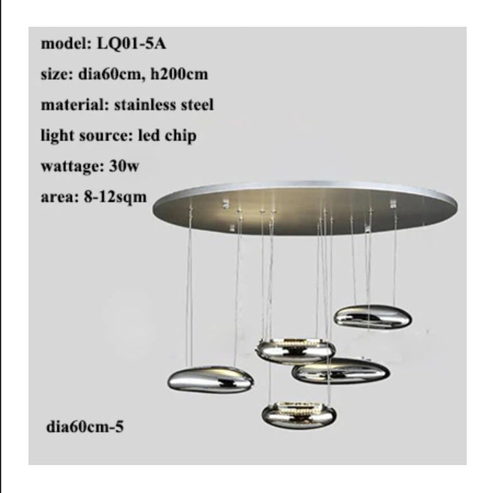 Best new CADENZA Modern Chrome Home Decor Pendant Light P5368
