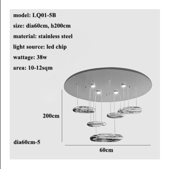 Best new CADENZA Modern Chrome Home Decor Pendant Light P5368
