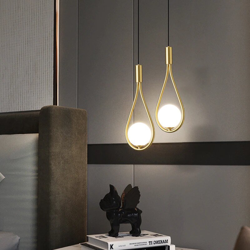Best new FAYE Home Decor Glass Ball Bedroom Pendant Light P5337