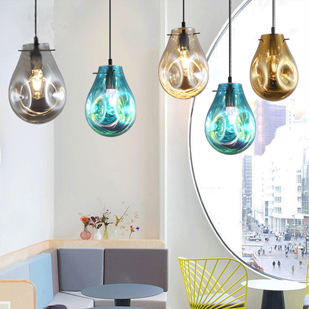 Best new INDIGO Colorful Home Decor Glass Pendant Light P5319