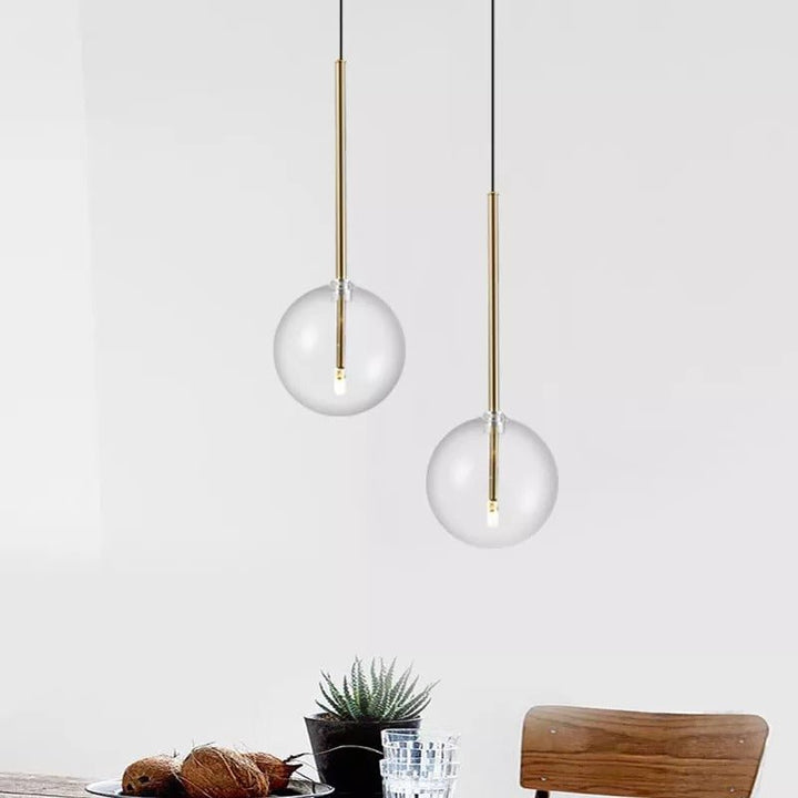 OI Black and Gold Glass Pendant Light