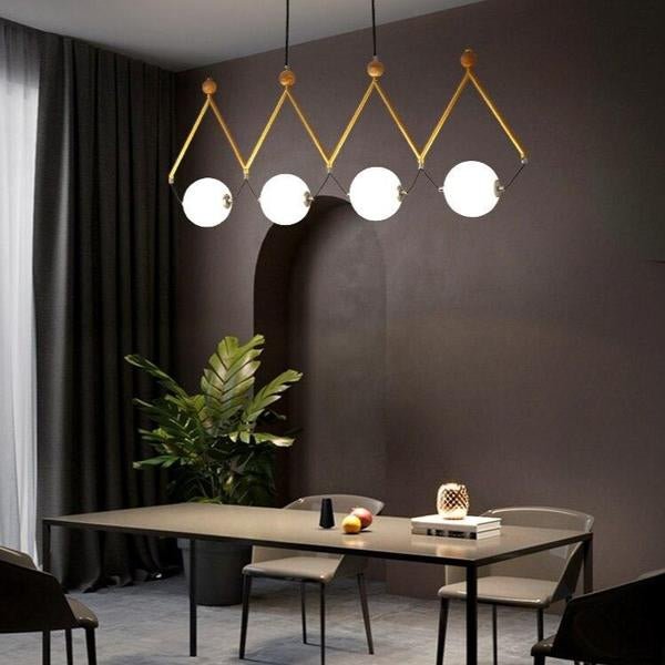 Best new Industrial LED Lustre Metal Modern Long Lamp Bar Multi-Head Lighting Chandelier