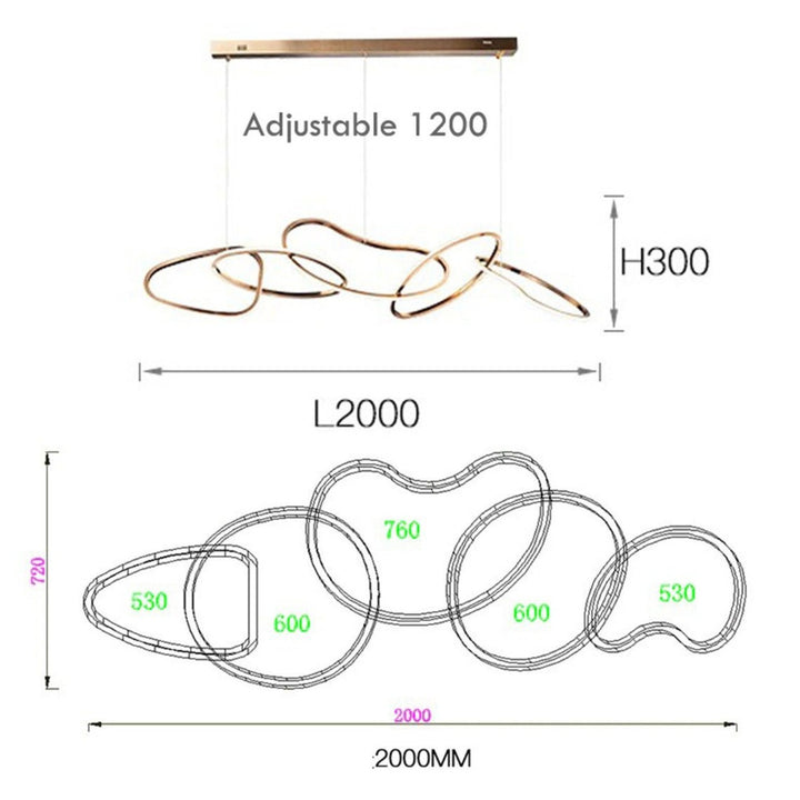 Best new Modern Minimalist Soft Curves Kitchen Home Decor Ceiling Led Light