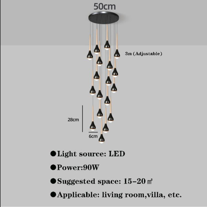 Best new NICOLE Long Staircase Home Decor Chandelier P5394