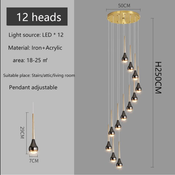 Best new NICOLE Long Staircase Home Decor Chandelier P5394