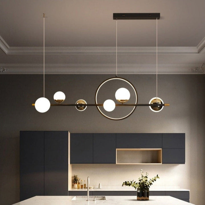 Best new Nordic Ring Glass Ball Interior Design Creative Combined LED Pendant Lamp