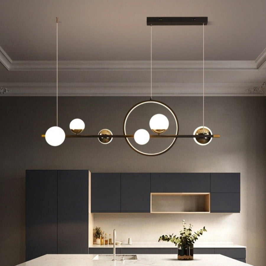 Best new Nordic Ring Glass Ball Interior Design Creative Combined LED Pendant Lamp