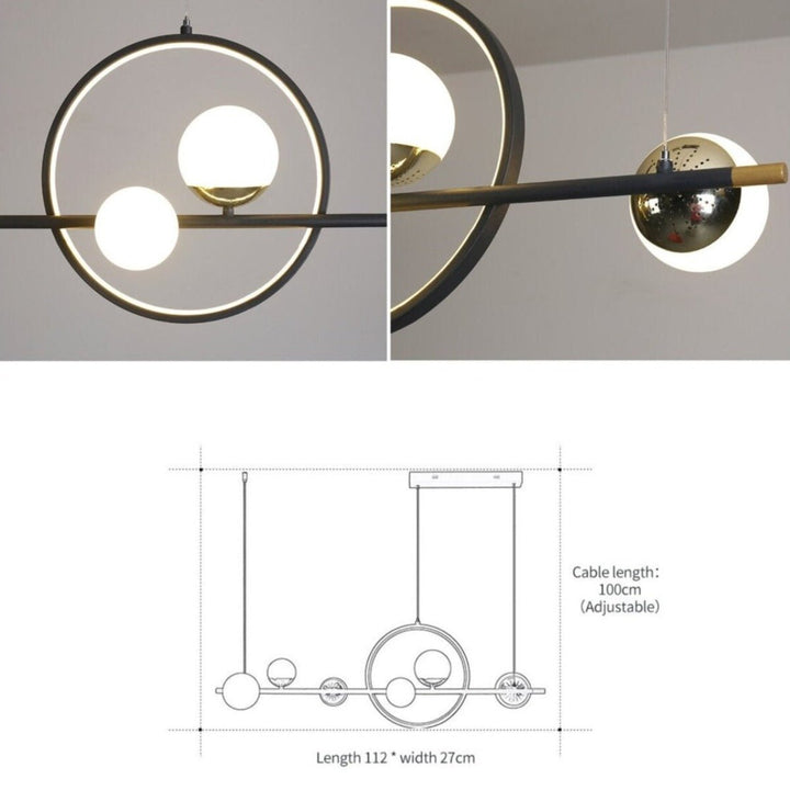Best new Nordic Ring Glass Ball Interior Design Creative Combined LED Pendant Lamp