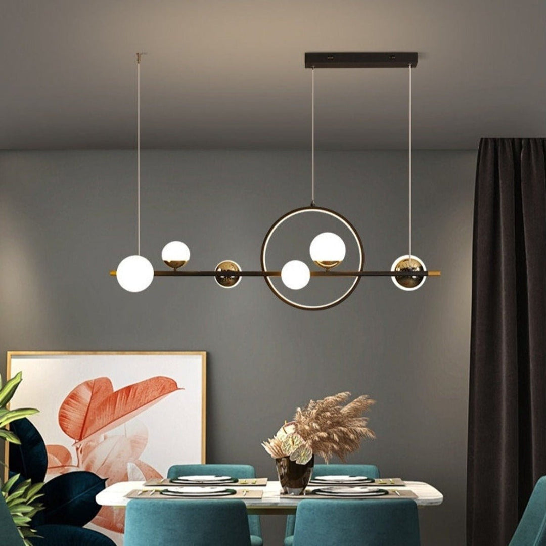 Best new Nordic Ring Glass Ball Interior Design Creative Combined LED Pendant Lamp