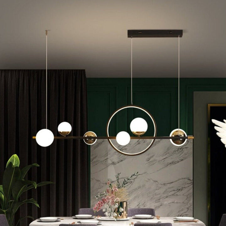 Best new Nordic Ring Glass Ball Interior Design Creative Combined LED Pendant Lamp