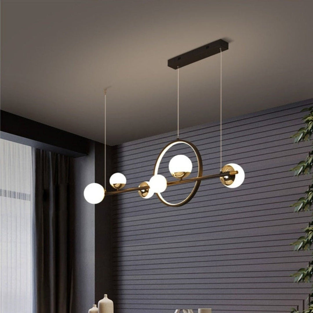 Best new Nordic Ring Glass Ball Interior Design Creative Combined LED Pendant Lamp