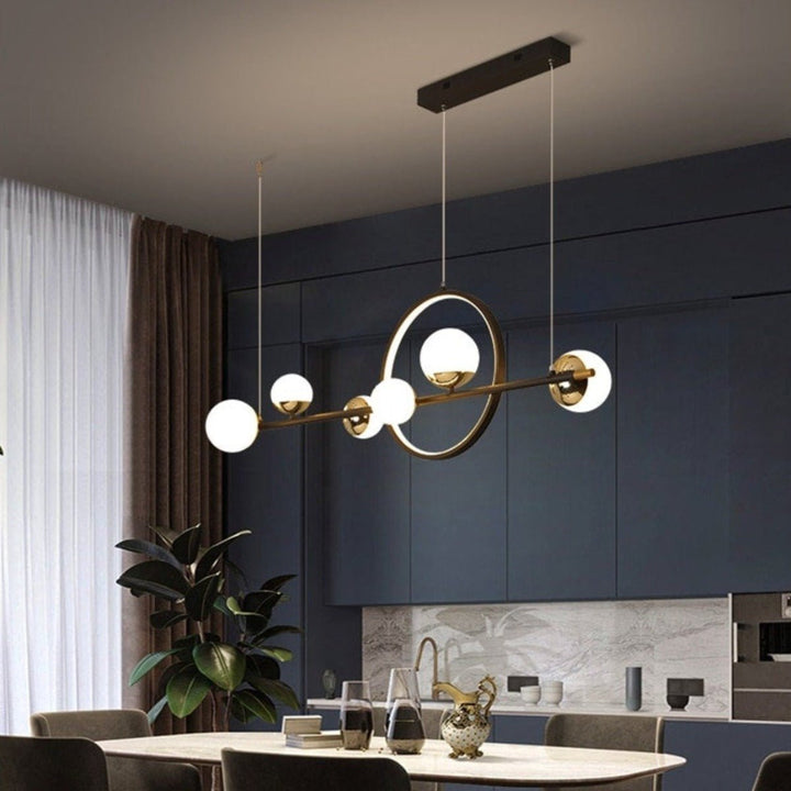 Best new Nordic Ring Glass Ball Interior Design Creative Combined LED Pendant Lamp