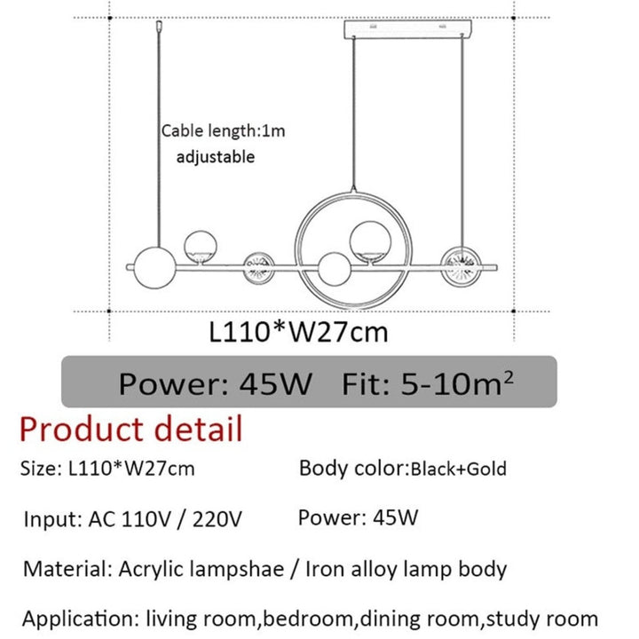 Best new Nordic Ring Glass Ball Interior Design Creative Combined LED Pendant Lamp
