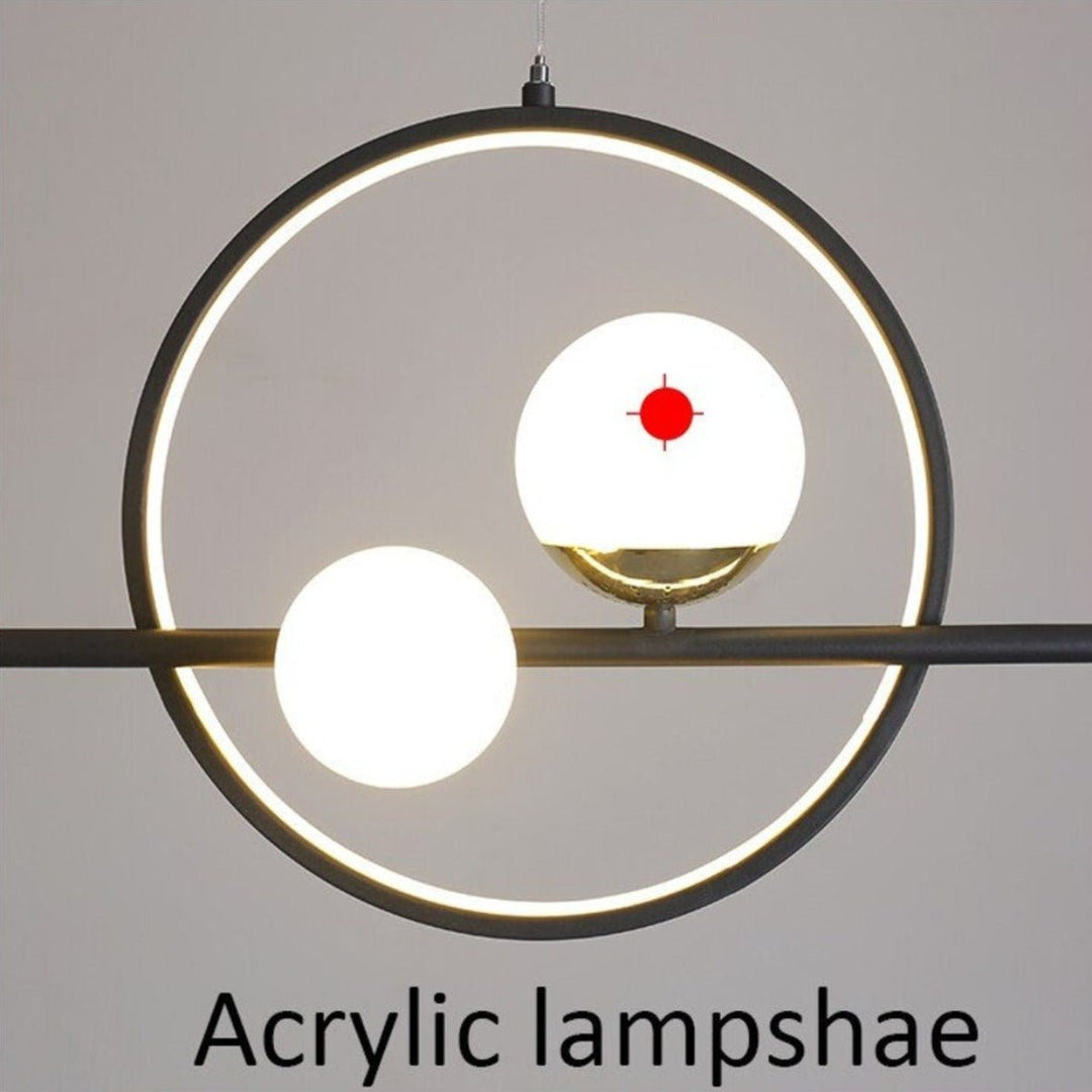 Best new Nordic Ring Glass Ball Interior Design Creative Combined LED Pendant Lamp