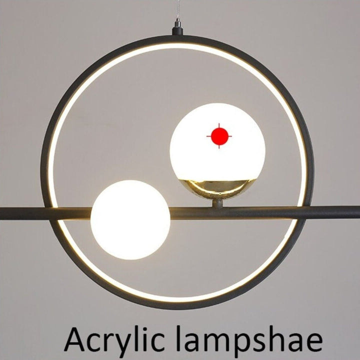 Best new Nordic Ring Glass Ball Interior Design Creative Combined LED Pendant Lamp