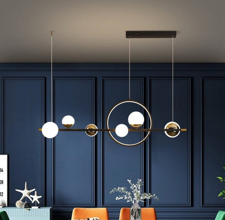Best new Nordic Ring Glass Ball Interior Design Creative Combined LED Pendant Lamp