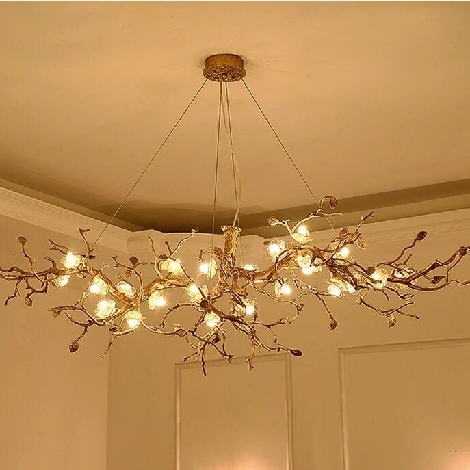 RAI Brass Tree Branch Crystal Chandelier Details02