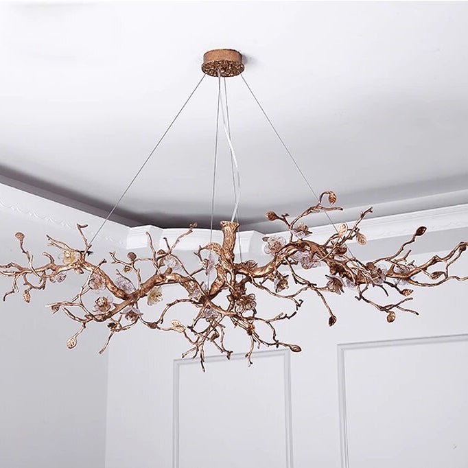 RAI Brass Tree Branch Crystal Chandelier Details01