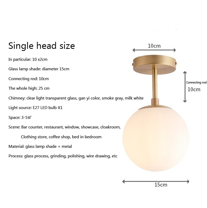 Best new SANTIAGO Minimalist Glass Hallway Ceiling Light C5280