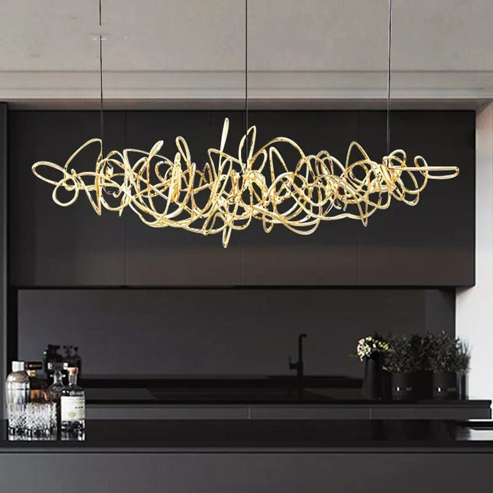 Best new Simple Iron Art Random Curves Home Kitchen Decor Pendant Light