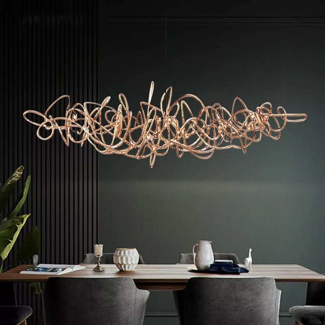 Best new Simple Iron Art Random Curves Home Kitchen Decor Pendant Light