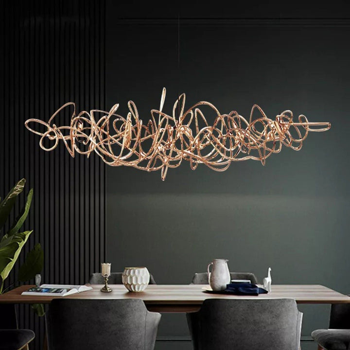 Best new Simple Iron Art Random Curves Home Kitchen Decor Pendant Light